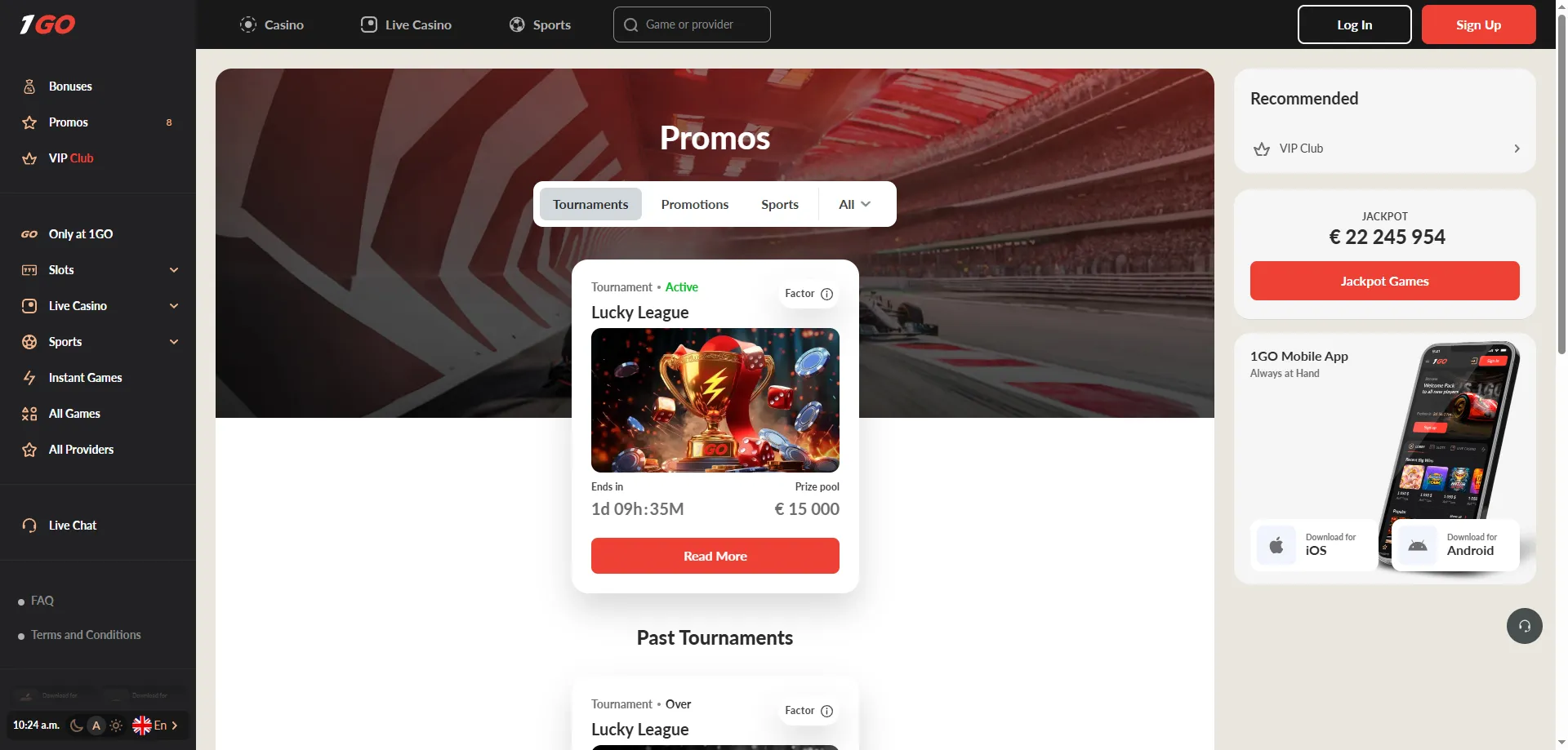 1GO Casino bonus codes and promo offers 2026 overview