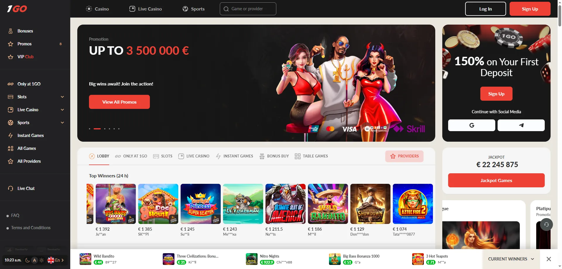 1GO Casino online platform overview — games, bonuses, and crypto support